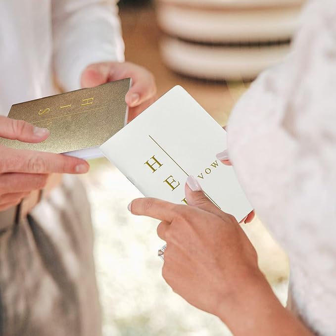 WeddingGiftsWedding Vow Books His and Hers, Wedding Vow Books with Soft Touch Gold Foil Engraving, Wedding Essentials, Wedding Accessories