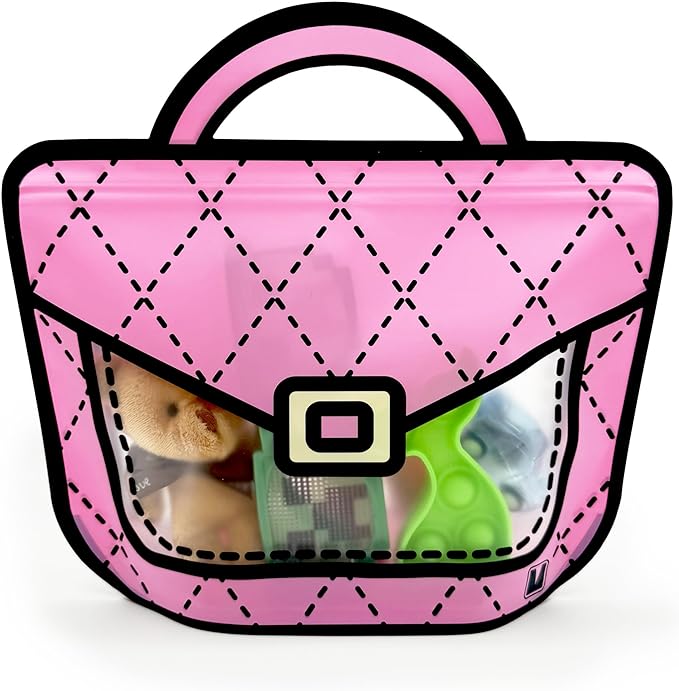 20 Pack Gift Bags for Kids Birthday Party Supplies - Bulk Goodie Bag for Candy, Snacks, or Favors with Resealable Ziplock Seal (Pink/Large)