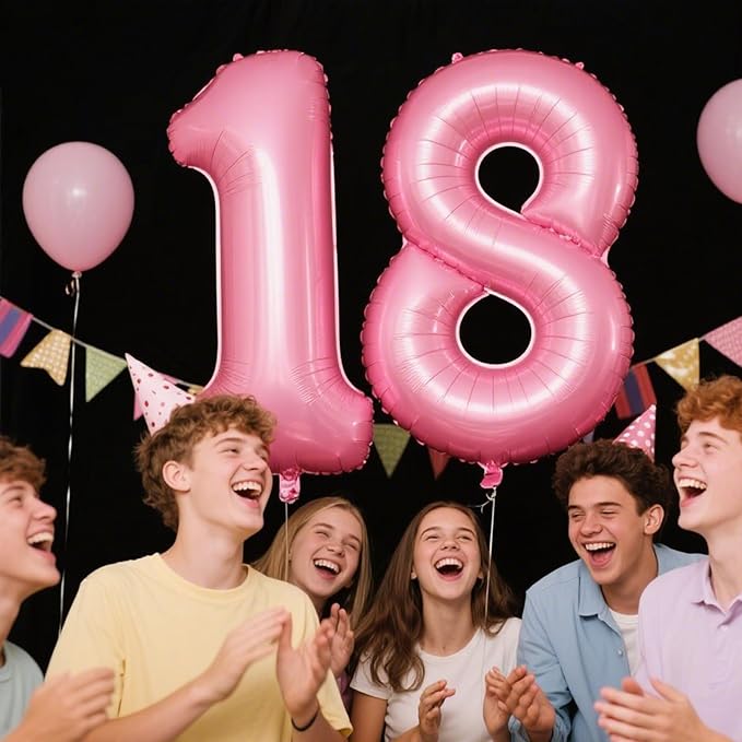 Pink Number 8 Balloon 40 Inch,Jumbo Giant Mylar Pink Number 8,Big Large Foil Helium Number Balloons, Balloons for 18 28 80 Birthday Party Decorations Supplies Anniversary Celebration