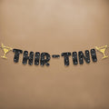 KatchOn, Thir-Tini 30th Birthday Banner – 10 Feet, No DIY | Black and Gold Glitter Martini Party Decorations, Funny 30th Birthday Decorations for Her, Him | A Tini Bit Older 30th Birthday Party Decorations