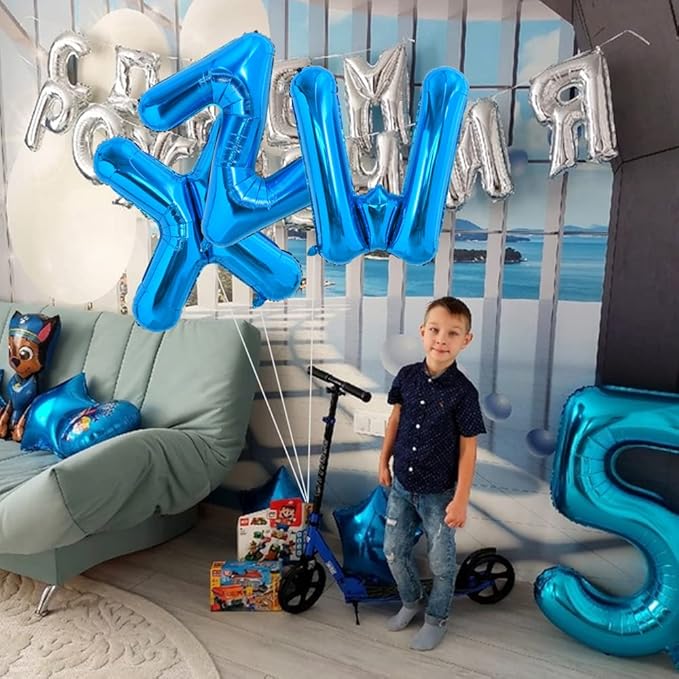 TONIFUL 40 Inch Large Blue Letter Z Balloons Giant Alphabet Letter Balloons,Foil Mylar Big Balloons for 2026 Graduation Birthday Party Anniversary New Year Graduation Supplies Decorations