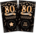 32 Pack 80th Birthday Theme Scratch Cards - Happy 80th Birthday Scratch Off Tickets - Funny Anniversary Party Celebration Supplies - Great for Party Favors, Group Activities, Adult Raffles