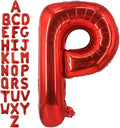 40 Inch Red Letter P Balloons, DIY Phrase Foil Alphabet Letter P Balloons DIY Word P Banner for Birthday Anniversary Celebration Graduation Party Supplies Decoration