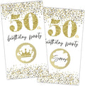 REWIDPARTY White Gold 50th Birthday Party Scratch Off Game Cards（32 PCS）Happy 50th Birthday Party Scratch Cards Cheers to 50 Years Party Supplies Activity for Birthday Raffle Tickets Kids Adults