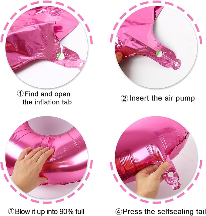 Pink 6 Number Balloon 40 Inch Mylar Foil Birthday Balloon, Digital Balloons for 6 16 Boy Girl Party Decorations Supplies, Big Helium Balloon Numbers for 26 36 46 60 Men Women Anniversary