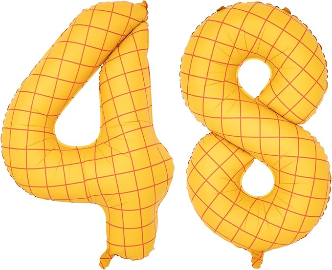 40-Inch Large Number Balloon Toy Inspired Story Matte Yellow Birthday Balloon Western Rodeo Party Supplies Boy Girl Story Anniversary Kids Birthday Party Cowboy Farm Themed Baby Welcome Decorations