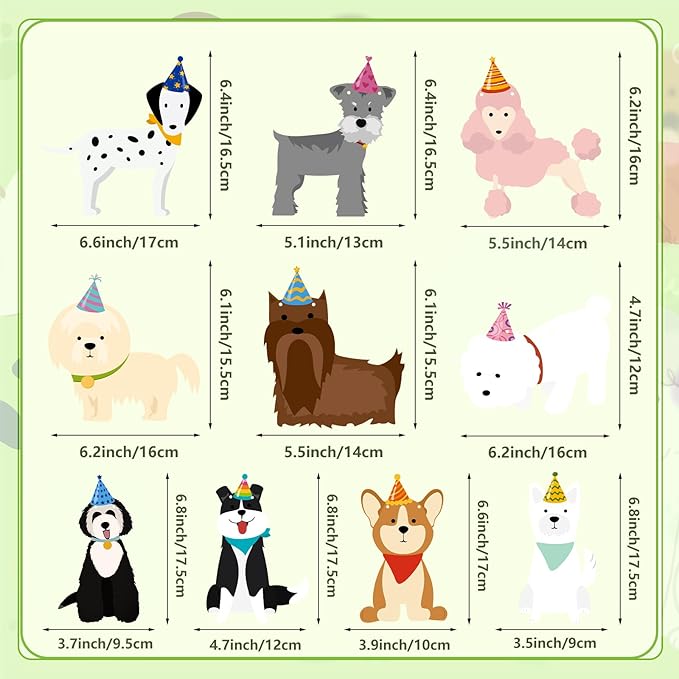Hooqict Dog Birthday Banner Puppy Themed Party Decorations Dog Garland Banner Party Supplies Happy Birthday Sign for Backdrop Boys Girls Kids 1st 2nd 3rd