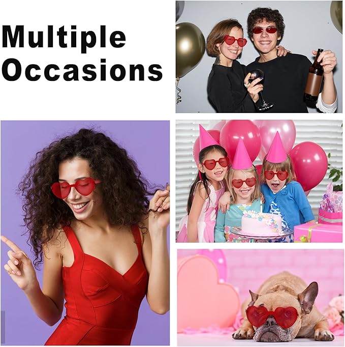Heart Sunglasses 12/18/24 Pcs Heart Shaped Glasses for Women Cute Funny Party Glasses Party Favors Accessories