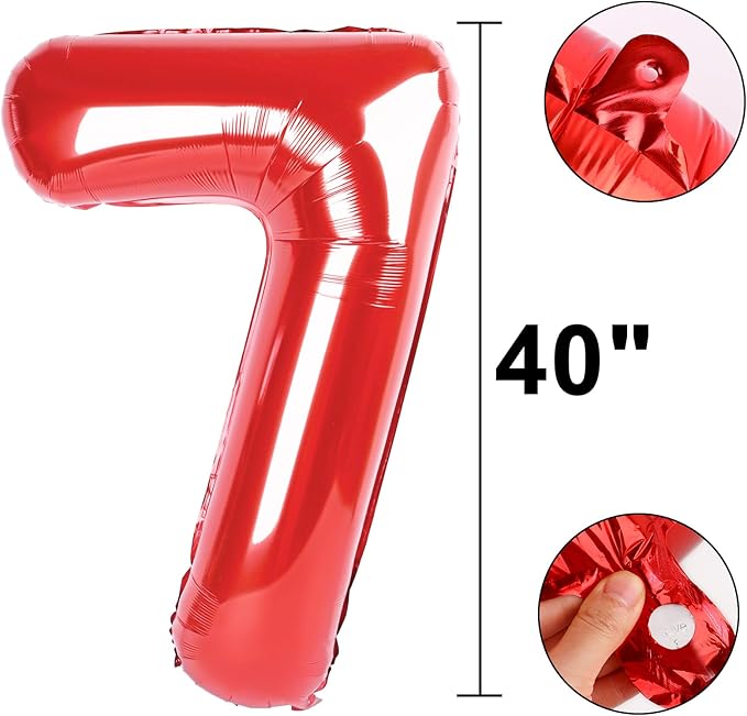 40 Inch Red Number 17 Digital Balloon,Jumbo Mylar Foil Helium Balloon for 17 Balloons for Birthday Party,Wedding Anniversary Party Decorations