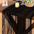 Socomi Black Cheesecloth Table Runner Tulle Gauze Cheese clothBoho Rustic 120 inch 10FT Runner for Wedding Party Baby Shower Birthday Holiday Decorations 1pc