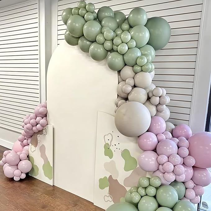 Pale Dusty Green Balloons 5inch Small Olive Sage Green Balloon 60pcs Mini Round Retro Haze Fog Latex Balloons for Arch Garland Light Green Balloon for Birthday Party Decoration Jungle Safari