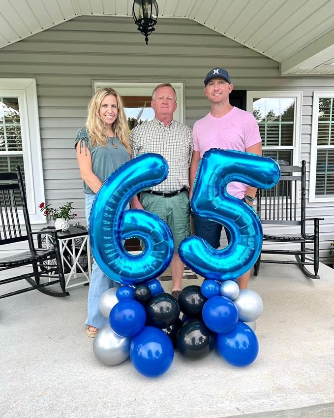 Metallic Blue Number 9 Balloon 40 Inch, 9 Balloon Number, 9th Birthday Decorations, Navy Blue Party Supplies for Boys Girls