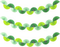 3 Pack Wedding Paper Fans Garland 15.6ft Colorful Background Ceiling Hanging Decorations Paper Garland Decorations Set for Birthday Party Supplies 3D Bachelorette Party Decorations (Green)