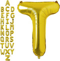 40 Inch Gold Letter T Balloons, DIY Phrase Foil Alphabet Letter T Balloons DIY Word T Banner for Birthday Anniversary Celebration Graduation Party Supplies Decoration
