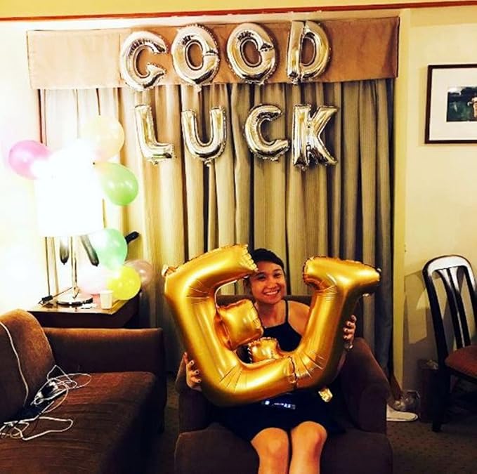 Glanzzeit 16 Inch Gold Balloons Decor Letters A to Z Numbers 0 to 9 for Wedding Prom Birthday Party (Letter J)