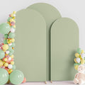 Wokceer Wedding Arch Backdrop Cover 7.2FT, 6.6FT, 6FT Set of 3 Spandex Fitted Sage Green Arch Covers for Round Top Chiara Arch Backdrop Stands Cover for Birthday Party Ceremony Decor