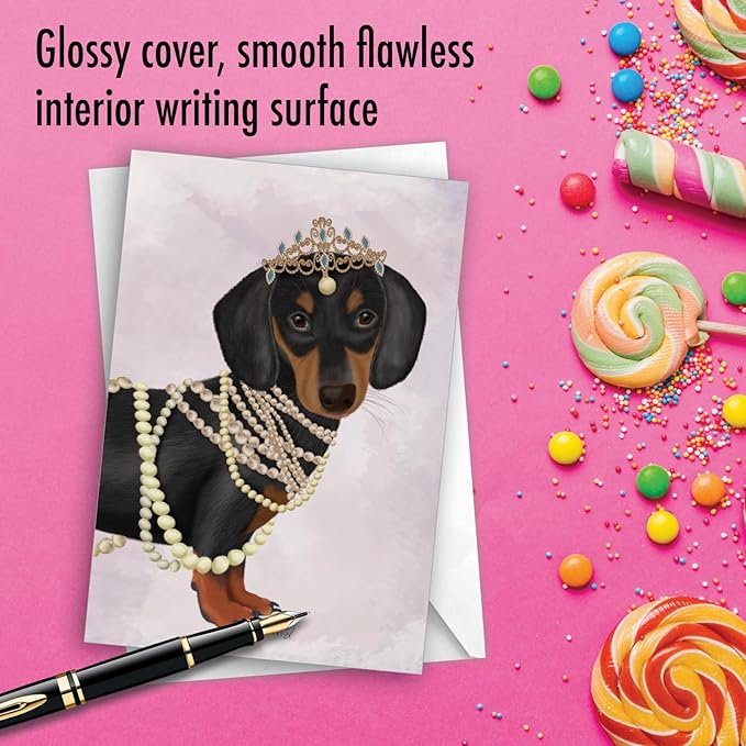 NobleWorks - Dog Lovers Birthday Greeting Card with 5 x 7 Inch Envelope (1 Card) Bday Crowned Creatures - Dog C2825CBDG