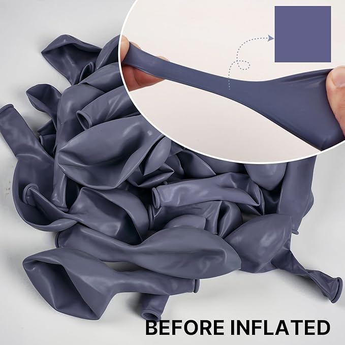 PartyWoo Dusty Blue Balloons 140pcs Different Sizes Pack of 18 12 10 5 Inch Navy Slate Blue Boho Neutral Balloon Arch Kit for Baby Shower Anniversary Graduation Birthday Party Decorations Blue-F15
