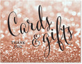 Andaz Press Wedding Party Signs, Glitzy Rose Gold Glitter, 8.5x11-inch, Cards and Gifts Thank You, 1-Pack, Bokeh Colored Party Supplies