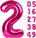 Hot Pink 40 Inch Big Number Balloon Birthday Decoration, Number 2 Helium Balloon 12 20 22 23 24 26 2025 New Years Celebration, Boy Girl Baby Anniversary Party Graduations Supplies Decorations