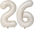 40 In Cream white Number Balloons Helium Foil Mylar Balloon Birthday Party banquet Decoration Digital 26