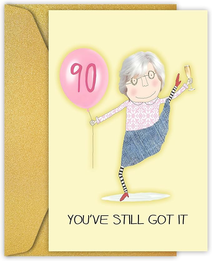 PIUST Funny 90th Birthday Card, Happy Ninetieth Birthday Greeting Card for Women, 90 Years Old Birthday Card for Her, 90 Still Got It (69)