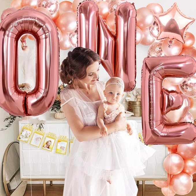 TONIFUL 40 Inch Large Rose Gold Letter E Balloon - Giant Alphabet Foil Mylar for Birthday Party Anniversary Supplies Decorations