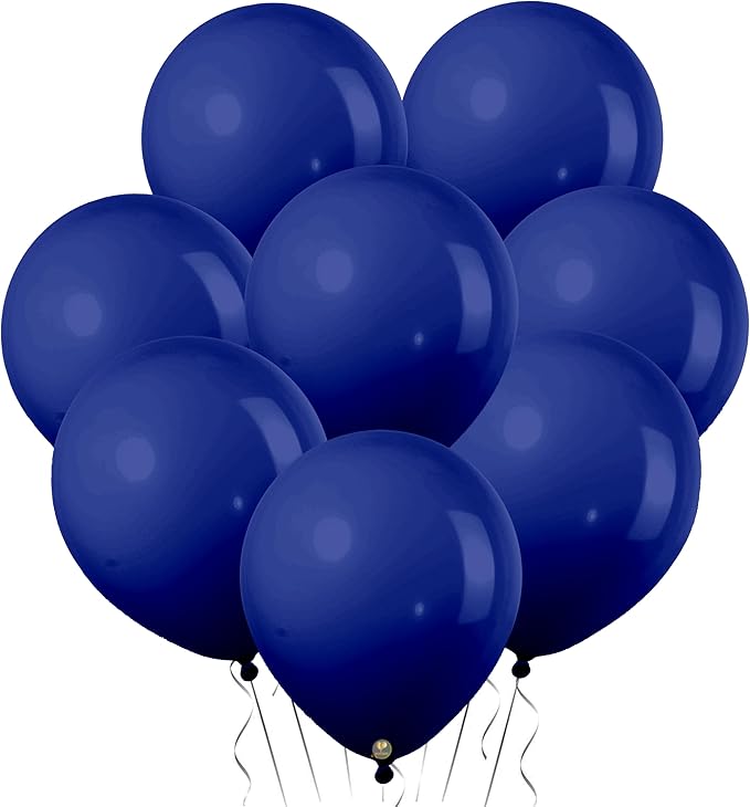 AFTERLOON® Biodegradable Balloons 24 pcs Pearlized Navy Blue 10 Inch, Pearlescent Thickened Extra Strong Natural Latex Helium Float, Colorful Bulk Color ballon Globos Para Decoration De Fiestas Kids