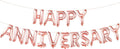 KatchOn Rose Gold Happy Anniversary Balloons Letters - 16 Inch | Anniversary Banner for Decorations | Backdrop | Balloon Banner