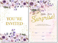 Soiceu Floral Surprise Birthday Party Invitations with Envelopes Set of 20 Pink Gold It's a Surprise Birthday Party Invites for Women