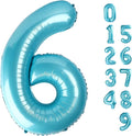 Number 6 Balloon 40 Inch, 6 7 Six Seven Birthday Decorations, 6th Birthday Balloon for Men Women, Pastel Blue 16 60 61 65 Numbers Balloons Graduations Anniversary Supplies