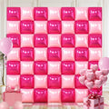 50 PCS Hot Pink Square Foil Balloons, Reusable Double Sided Mylar Balloons for DIY Balloon Arch & Wall Backdrop, Ideal for Wedding Birthday Bachelorette Graduation Baby Shower Party Decorations