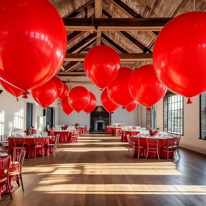 50 Pack Red Balloons 24 Inch Red Latex Party Balloon for Wedding, Birthday, Baby Shower and More