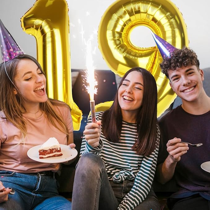 Number 9 Balloons 40 Inch Large Helium Foil Mylar Balloons For Birthdays Party Decorations/Wedding/Anniversary/Graduations/Baby Shower (Gold)