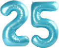40 Inch Light Blue Number 25 Digital Balloon,Jumbo Mylar Foil Helium Balloon for 25 Balloons for Birthday Party,Wedding Anniversary Party Decorations