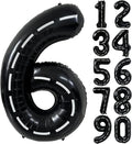 40 Inch Race Car Black Number Balloons Race Car Birthday Party Balloons Large Black Number 6 Balloons Boys 6th Birthday Party Race Car Theme Party Decorations Supplies（Digital 6）