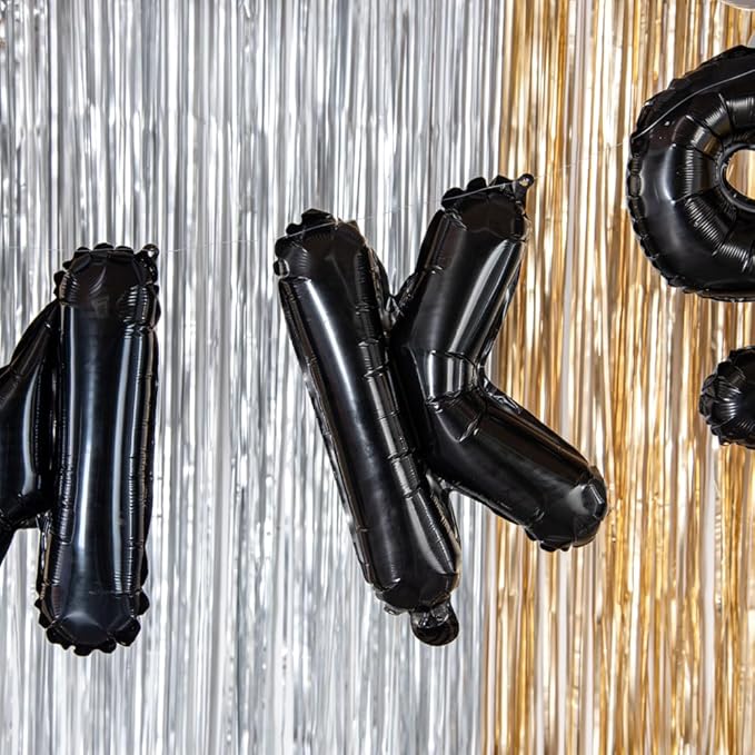 Restaurantware Balloonify 16 Inch Letter Balloon 1 Alphabet Party Balloon - Letter K Self-Sealing Black Foil Mylar Balloon Hanging Film Decoration For Birthday Wedding Or Graduation
