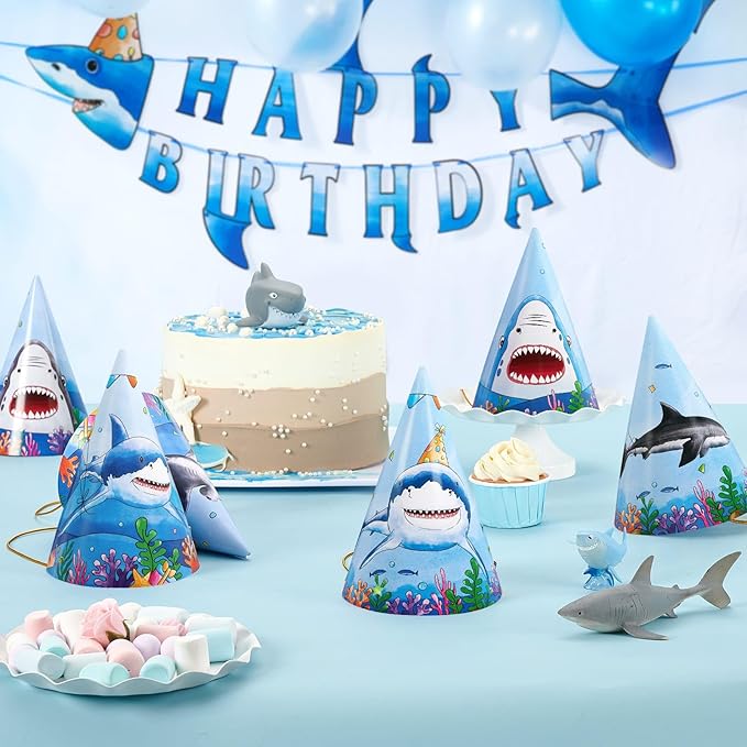 WERNNSAI Birthday Party Hats - 12 Pcs Birthday Party Supplies Cone Hat Headbands Colorful Paper Party Hats for Kids