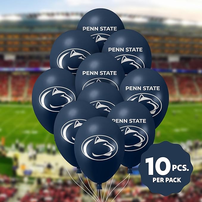 Penn State Nittany Lions Balloons 10 Pack 11" Official Licensed Logos, Helium Quality Latex Balloons, Perfect for College Football Team Celebration, Decorated Front and Back by Westrick
