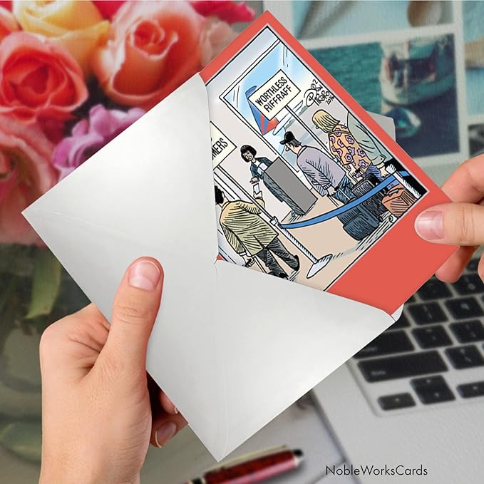 NobleWorks - 1 Funny Birthday Card - Colorful Cartoon Comedic Jokes, Bday Notecard - Valued Customers C2585BDG