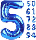 Navy Blue 5 Balloon, Number Balloon 40 Inch, Blue Party Supplies, 5th Birthday Balloon Decorations, 5 Number Balloons, Number 5 Balloon