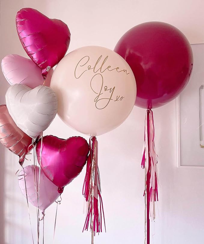 Red Heart Shaped balloons Pack of 12,18 Inch White Love Valentine Balloons Pink Heart Romantic Balloons For Valentines Day Propose Marriage Wedding Bridal Shower Engagement Party Decorations