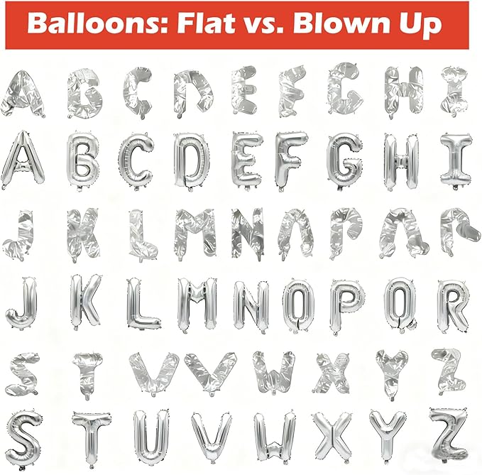 98 Pcs Silver Letter Balloons, Custom 3 Set A-Z Set for Personalizing Names & Phrases Party Supplies Banners - with 1 Set AEOLMPRST 20Pcs for Wedding/Birthdays/Annivs/Grads Party Banner Custom Phrase