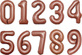 Number Balloons 16 Inch Mylar Foil Number 0-9 Balloons Set for Party Decoration Custom Digital Balloons 10 Pieces Party Supplies (coffee)