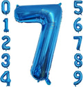 40 Inch Blue Number Balloon 7, Large Number Foil Balloons Mylar for Girl Boy Birthday Party Celebration Decorations Supplies, Digital Balloons for Wedding Anniversary Events Decorations