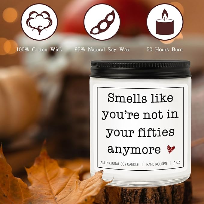60th Birthday Gifts for Women Men, 60th Birthday Decorations Gifts for Women Men, 60 Year Old Birthdays, Lavender Scented Candle, 7oz