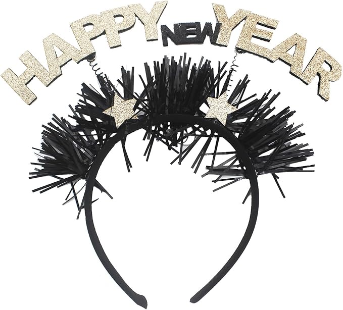 BinaryABC Happy New Year Headband Tiara,New Year Eve Hair Accessories,2026 New Years Party Favors Supplies