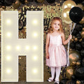 4FT Marquee Light Up Letters H, Big Marquee Letter for Baby Shower Birthday Engagement Wedding Marry Me Party Decor