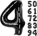 Race Car 4 Balloon, Number Balloons 40 Inch, 4th Black Party Decorations, Racecar Birthday Decorations Four Large Numbers for Party Decor, Number 4 Balloon