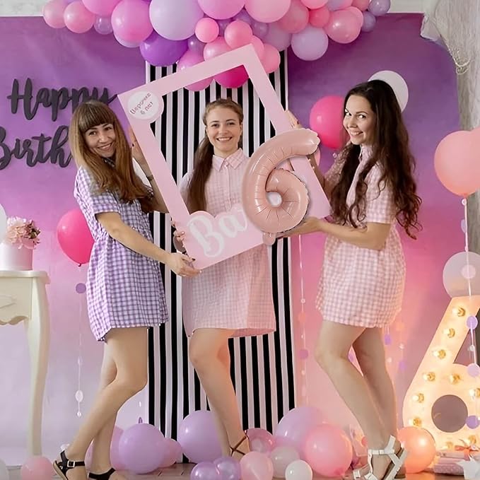 TONIFUL Balloons 16 Inch Baby Pink 0-9 Number Mylar Foil Balloons 10 Pcs Custom digitalal Balloons for 2026 New Year Eve Birthday Party Engagement Graduations Anniversary Baby Shower